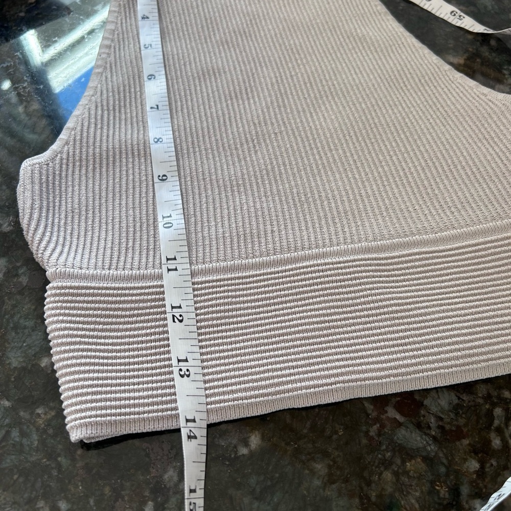 Babaton Aritzia Stefano Sculpt Knit Tank top. Halter top. Ribbed knit. Tan. XS - Picture 10 of 10